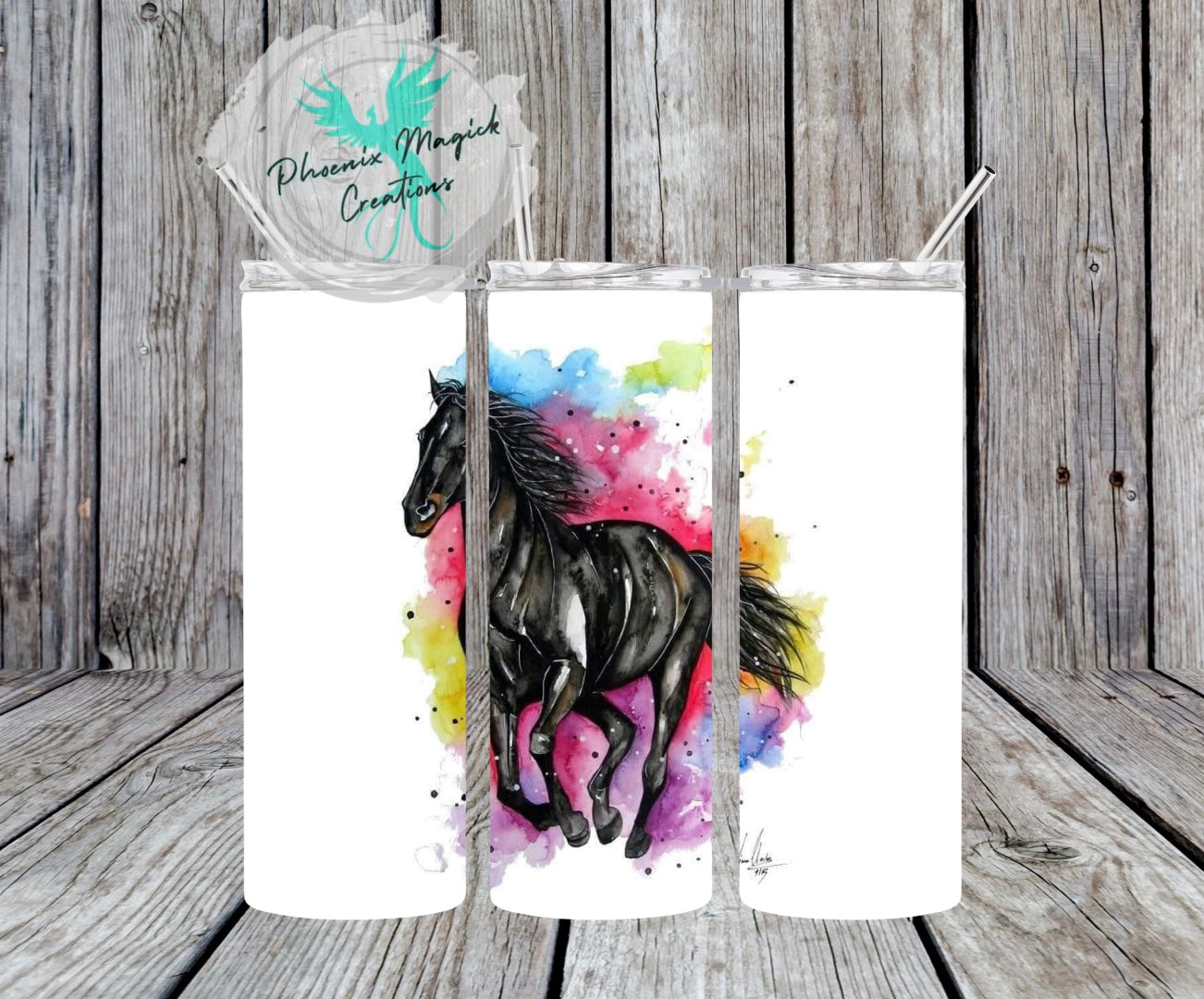 Horse water color tumbler