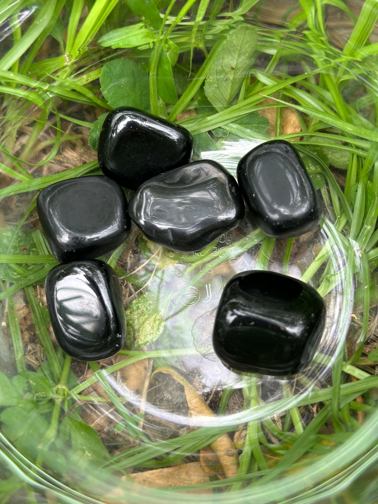 Black obsidian tumbled