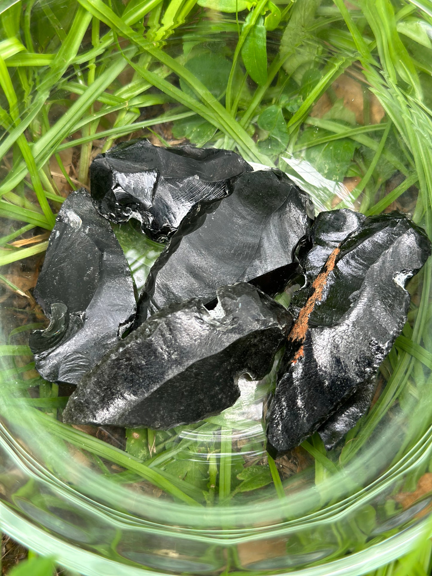 Black obsidian arrowhead